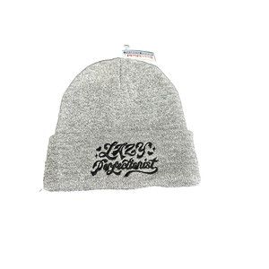 Lazy Perfectionist grey beanie NWT embroidered